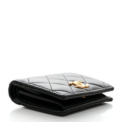 Chanel Lambskin Quilted CC Compact Bifold Wallet Black 4 of 8