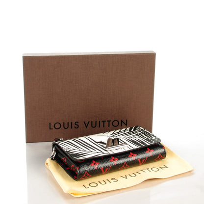Louis Vuitton Monogram Palm Twist Chain Wallet Black White 4 of 7
