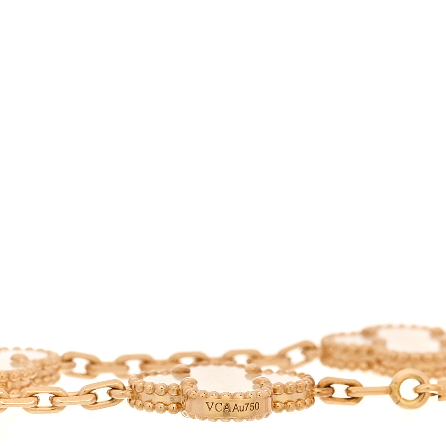 Van Cleef & Arpels 18K Yellow Gold Mother of Pearl 5 Motifs Vintage Alhambra Bracelet 4 of 4