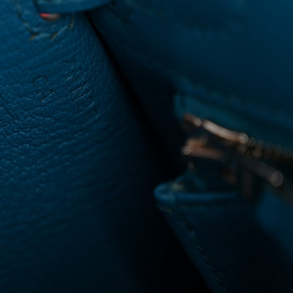 Hermes Tadelakt Kelly Sellier 25 Bleu Izmir 7 of 14