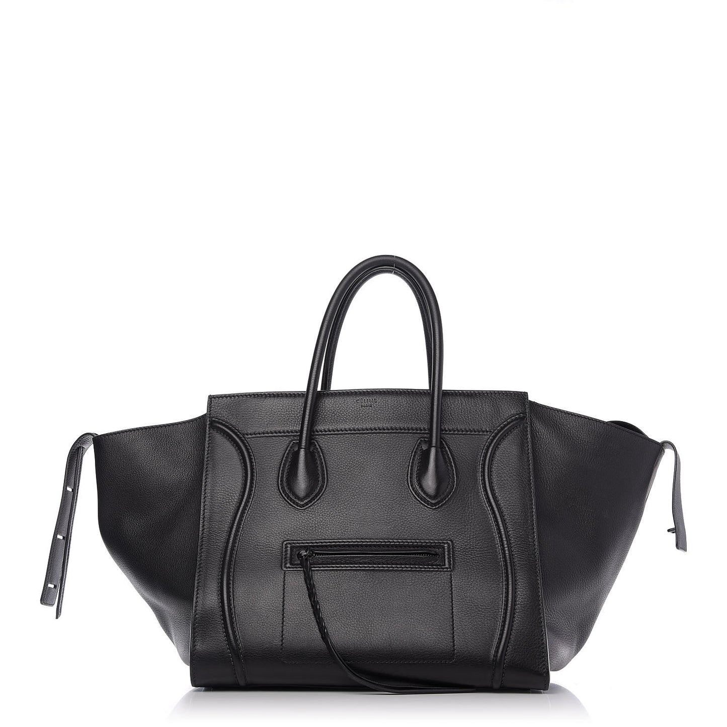 Supple Calfskin Large Phantom Luggage Black