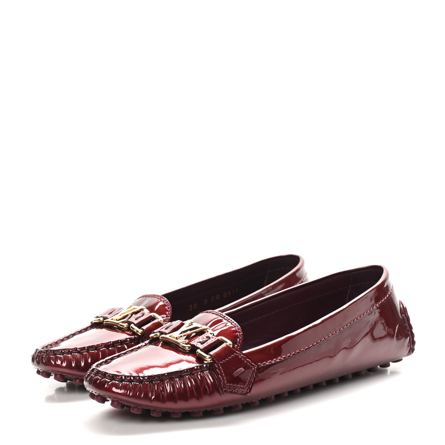 Patent Calfskin Oxford Loafers 38 Rouge Fauviste