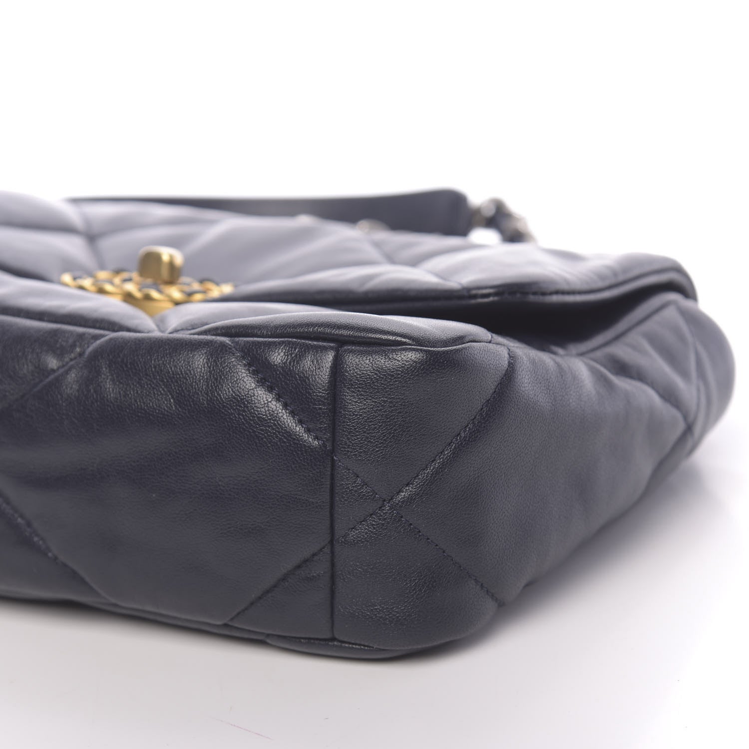 Chanel Lambskin Quilted Medium 19 Flap Navy Blue 10 of 10