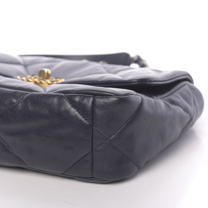 Chanel Lambskin Quilted Medium 19 Flap Navy Blue 10 of 10