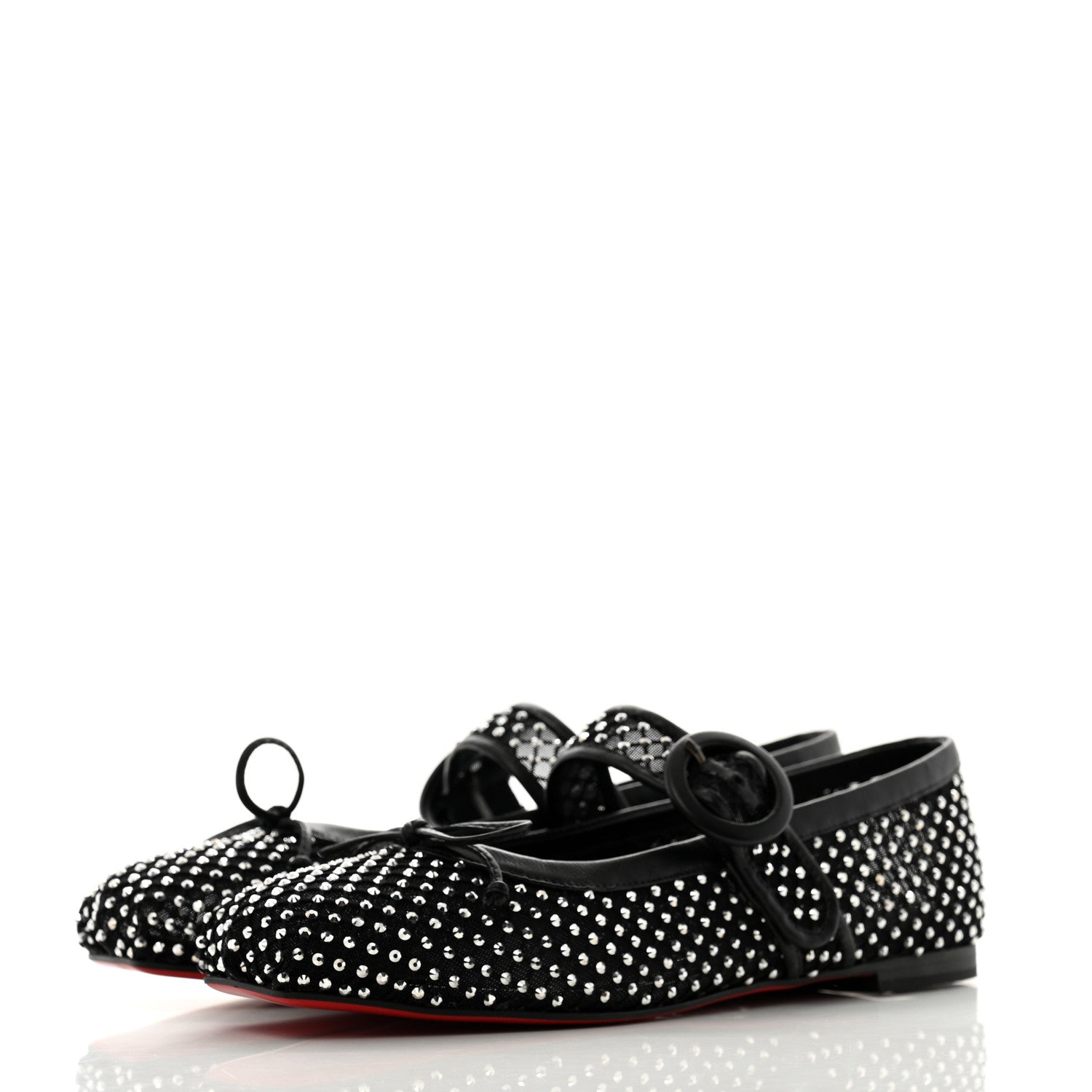 Christian Louboutin Crystal Mamastrapitina Strass Mesh Ballerina Flats 36.5 Black 4 of 9