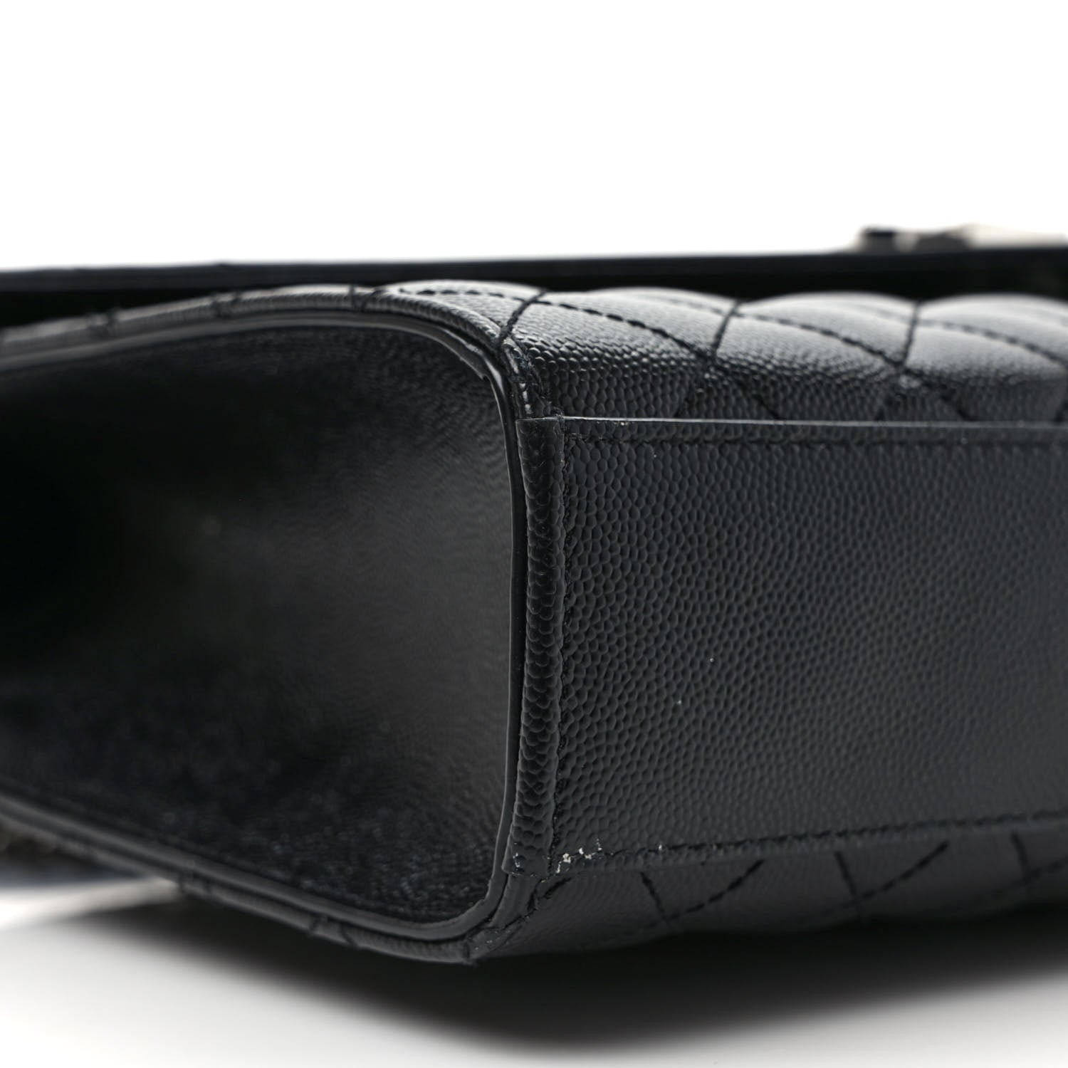 Saint Laurent Grain De Poudre Textured Mixed Matelasse Large Triquilt Monogram Satchel Black 7 of 10