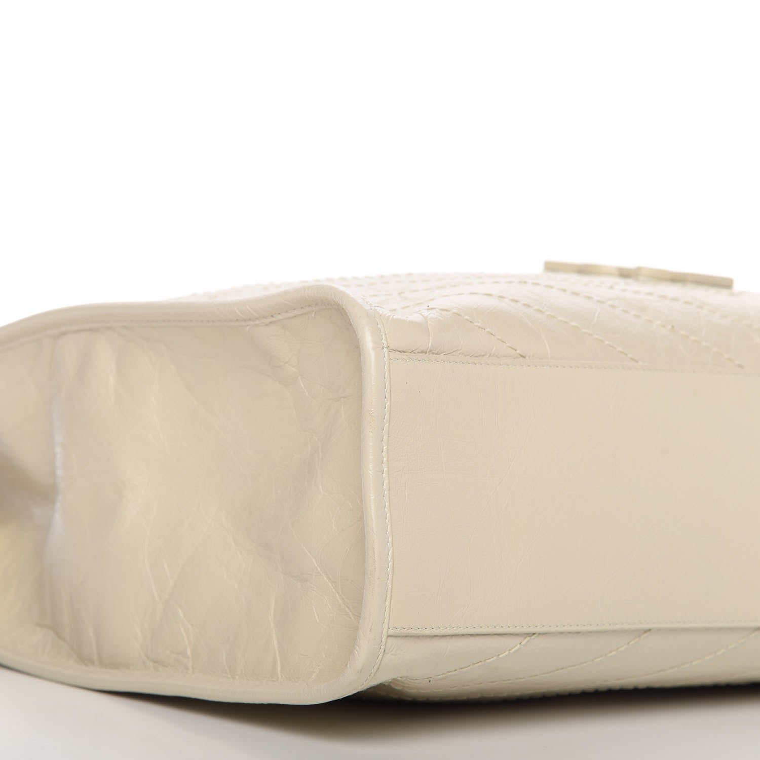Saint Laurent Crinkled Calfskin Matelasse Monogram Niki Shopper Tote Crema Soft 6 of 10