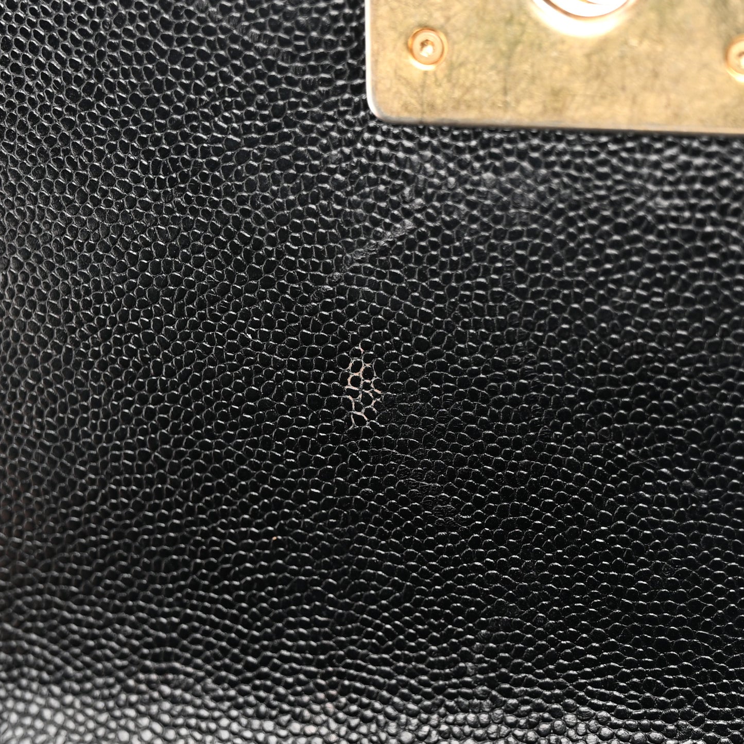 Caviar Chevron Quilted Small Boy Flap Black