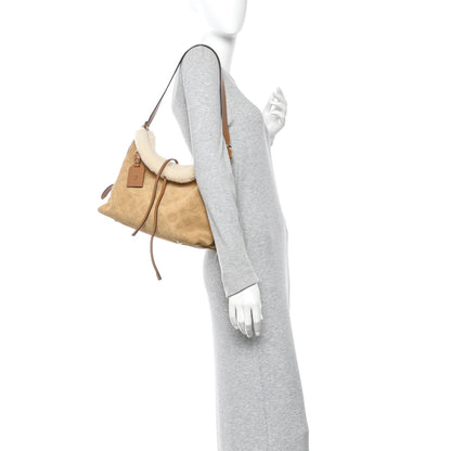 Louis Vuitton Suede Mahina CarryAll PM Beige 2 of 13