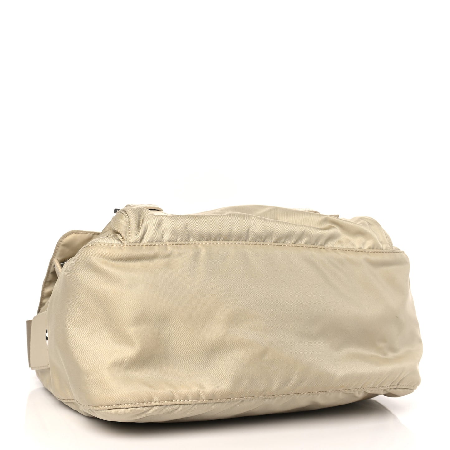 Re-Nylon Vela Saffiano Pocket Double Buckle Messenger Shoulder Bag Deserto