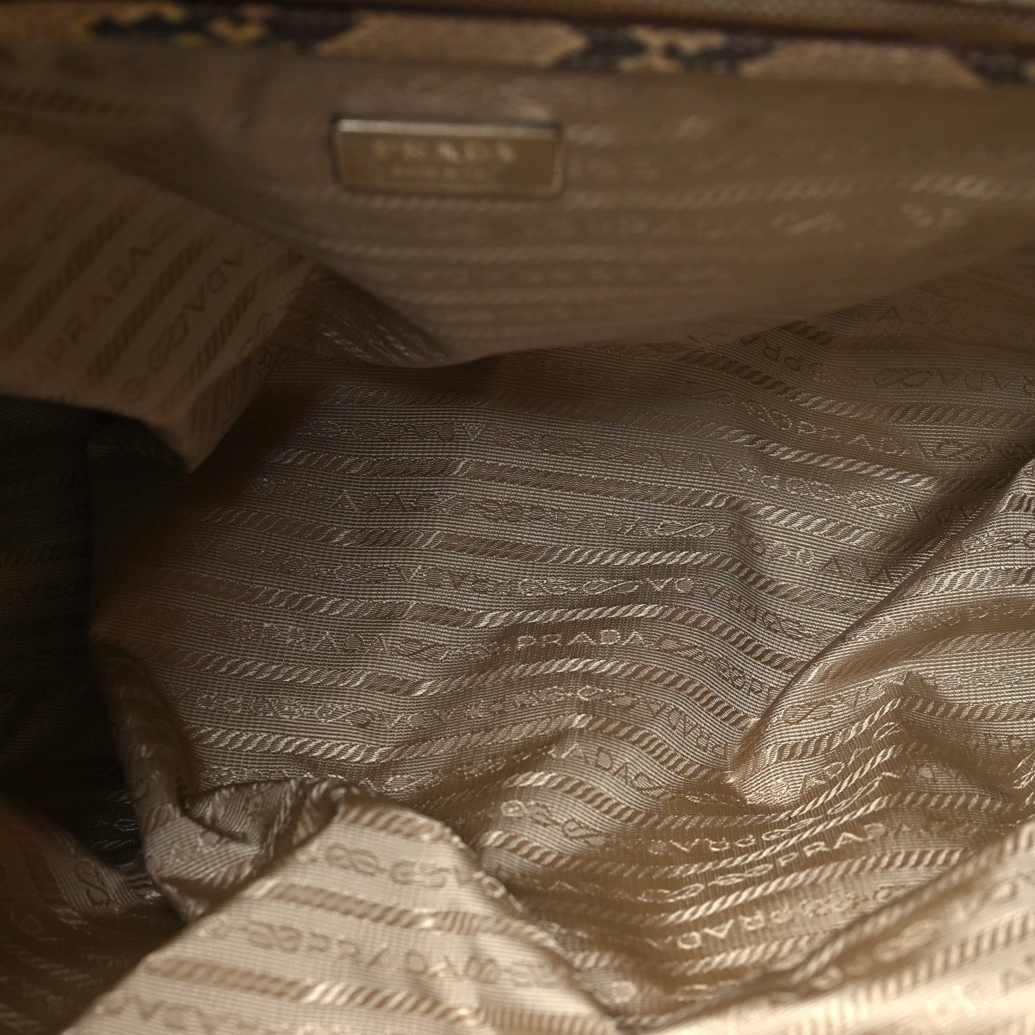 Prada Snakeskin Logo Sacca Hobo Roccia 5 of 9