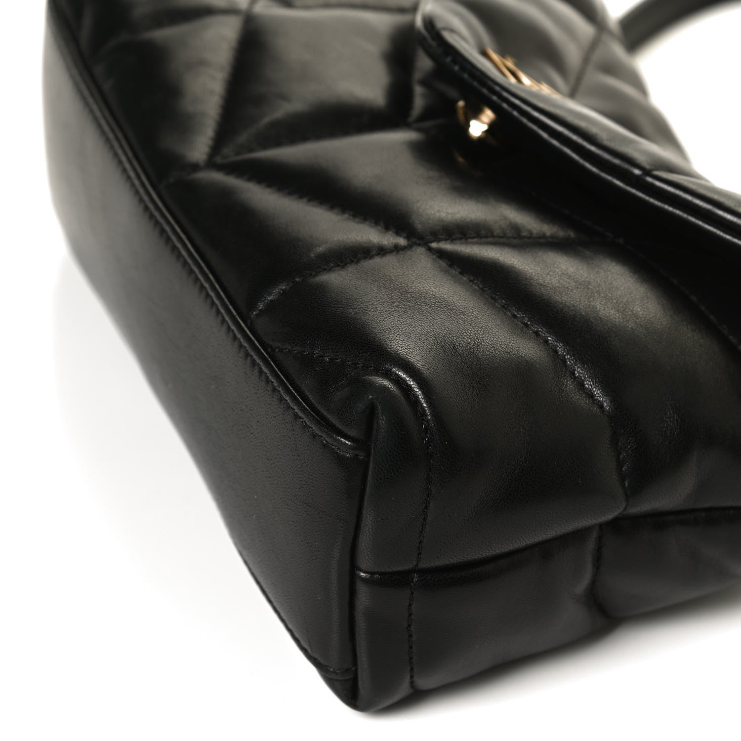 Saint Laurent Lambskin Quilted Toy Loulou Puffer Monogram Chain Satchel Black 11 of 13