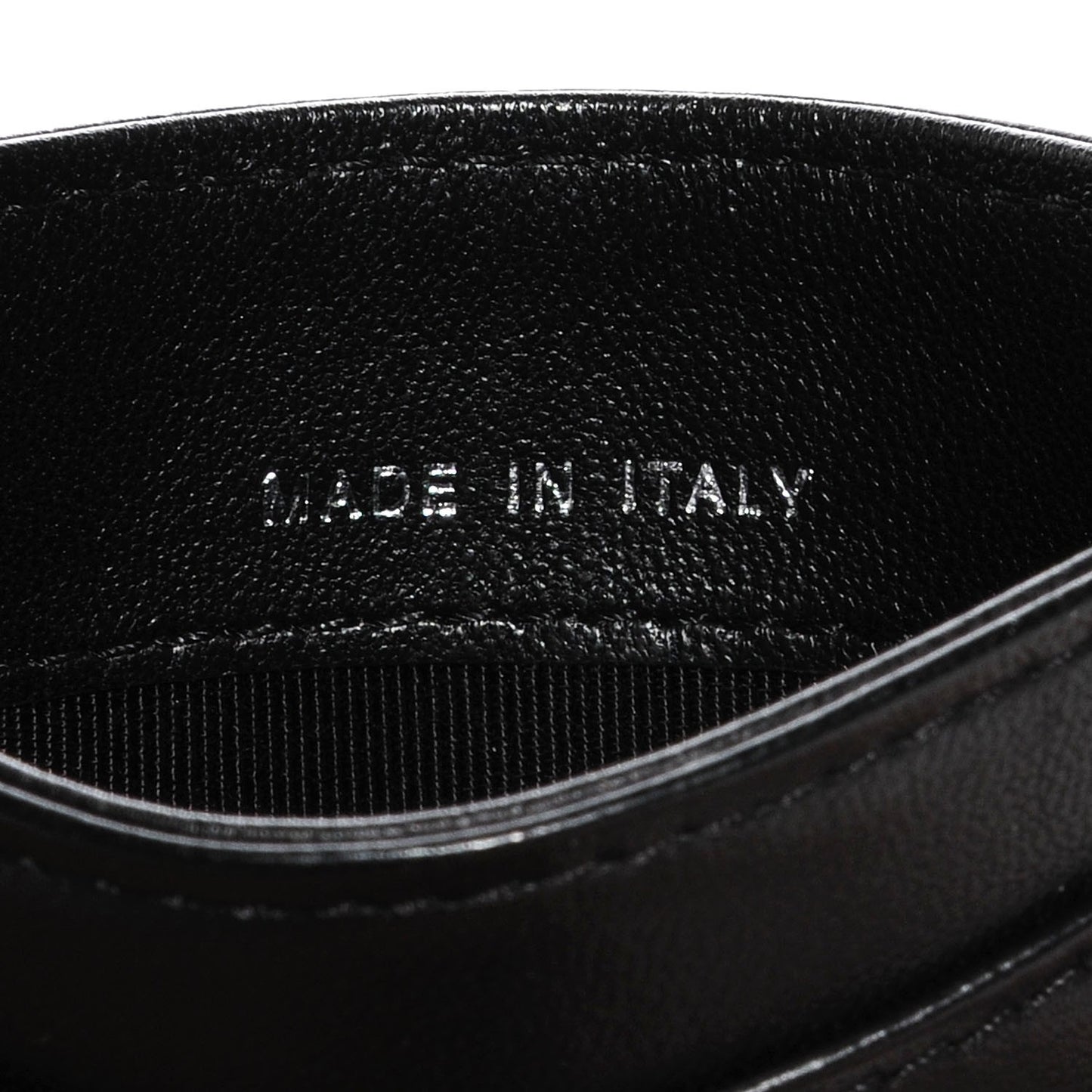 Lambskin Chevron Card Holder Black