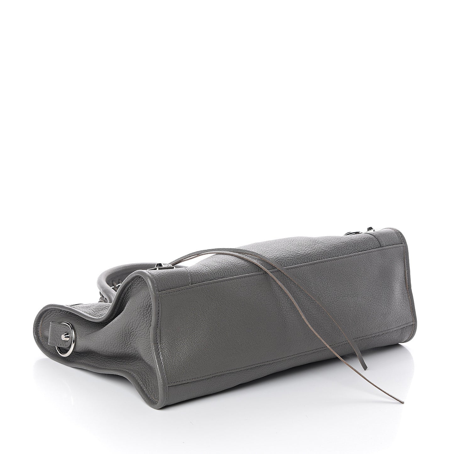 Chevre Silver Metallic Edge Hardware City Gris Acier