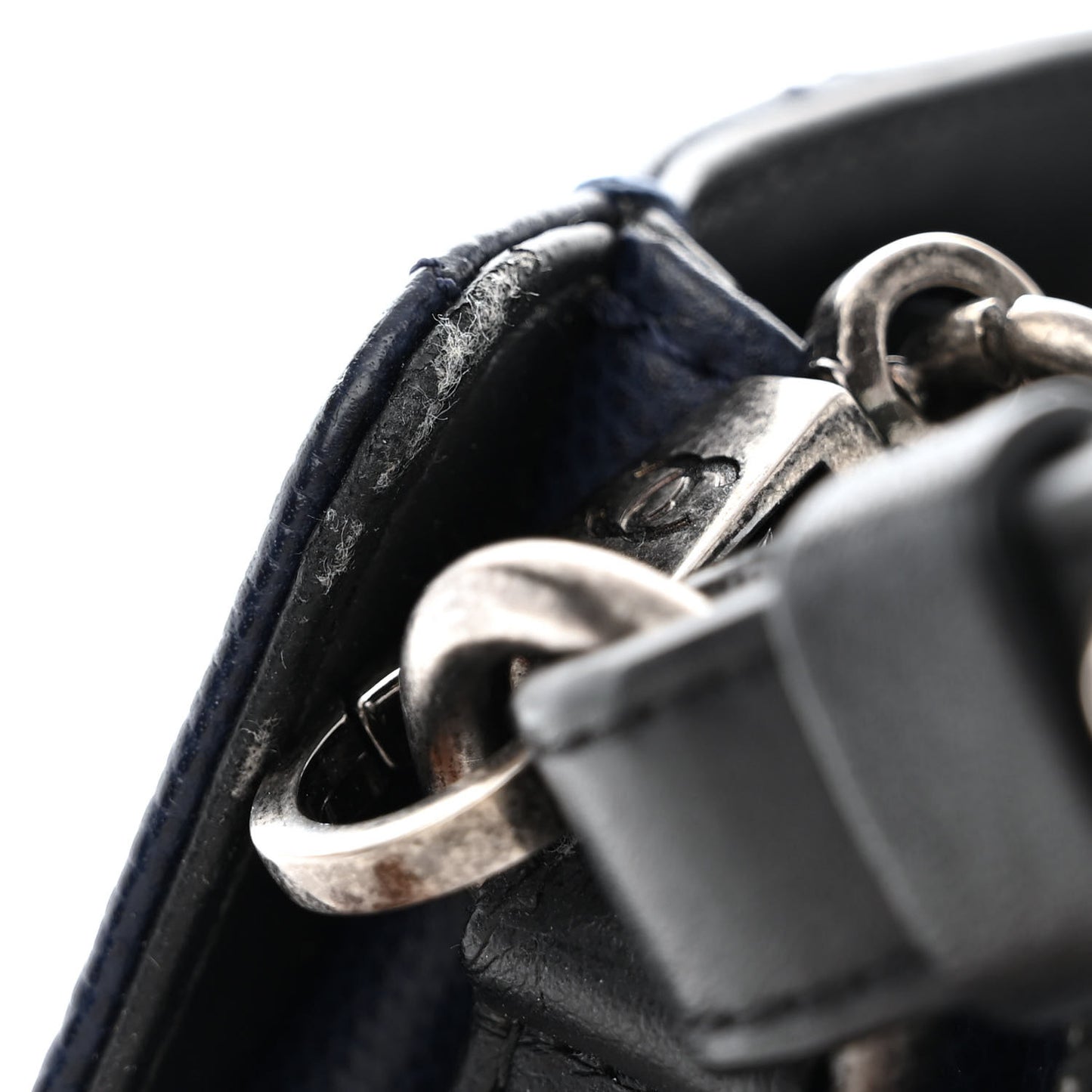 Caviar Quilted Small CC Bucket Bag Navy