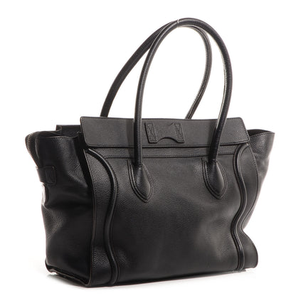Celine Drummed Leather Shoulder Luggage Black 6 of 18