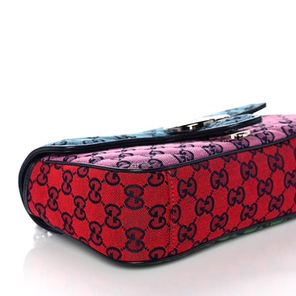 Gucci Monogram Multicolor Matelasse Diagonal Small GG Marmont Shoulder Bag Light Blue Pink Blue Green Red 10 of 14