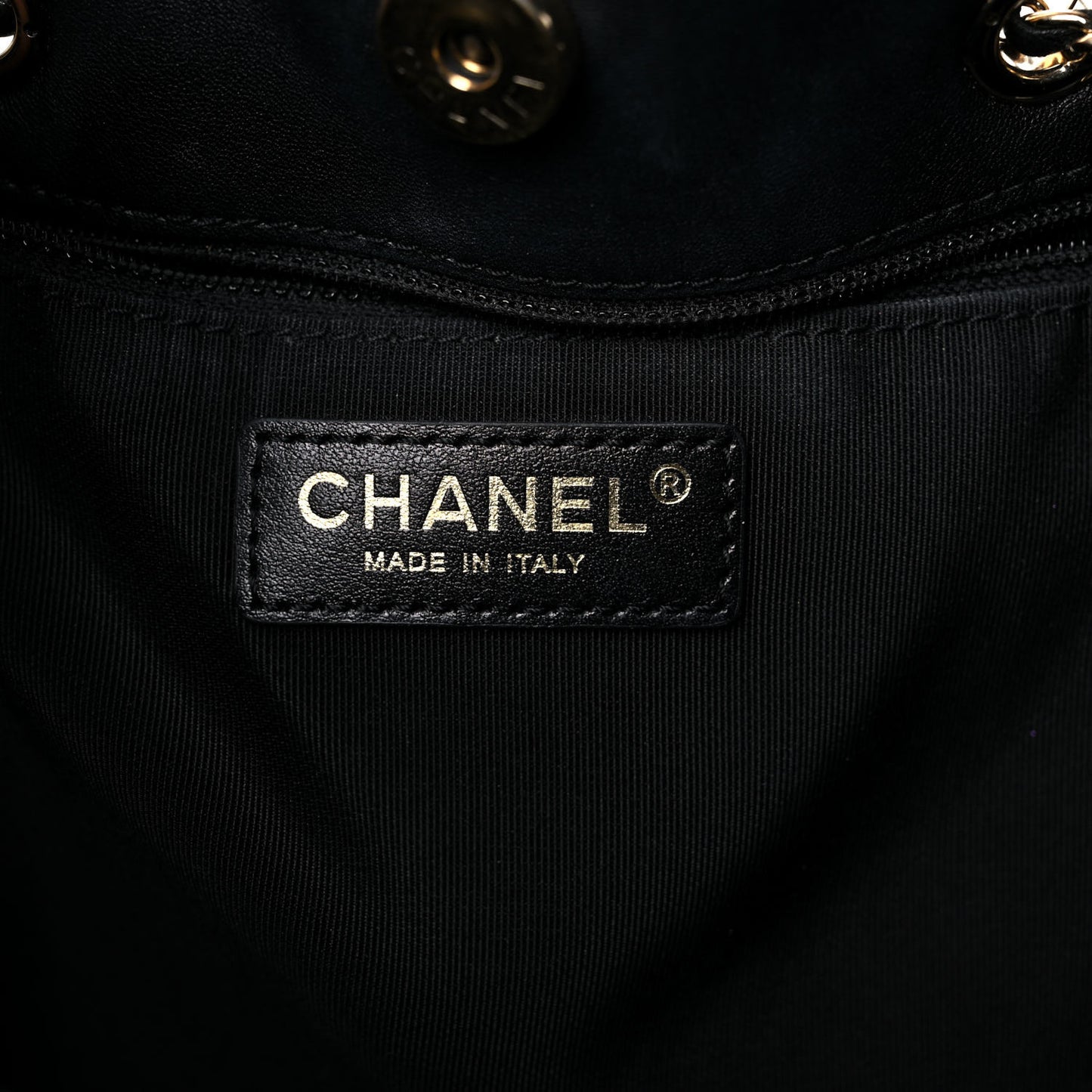 Lambskin Quilted CC Dweller Drawstring Tote Black