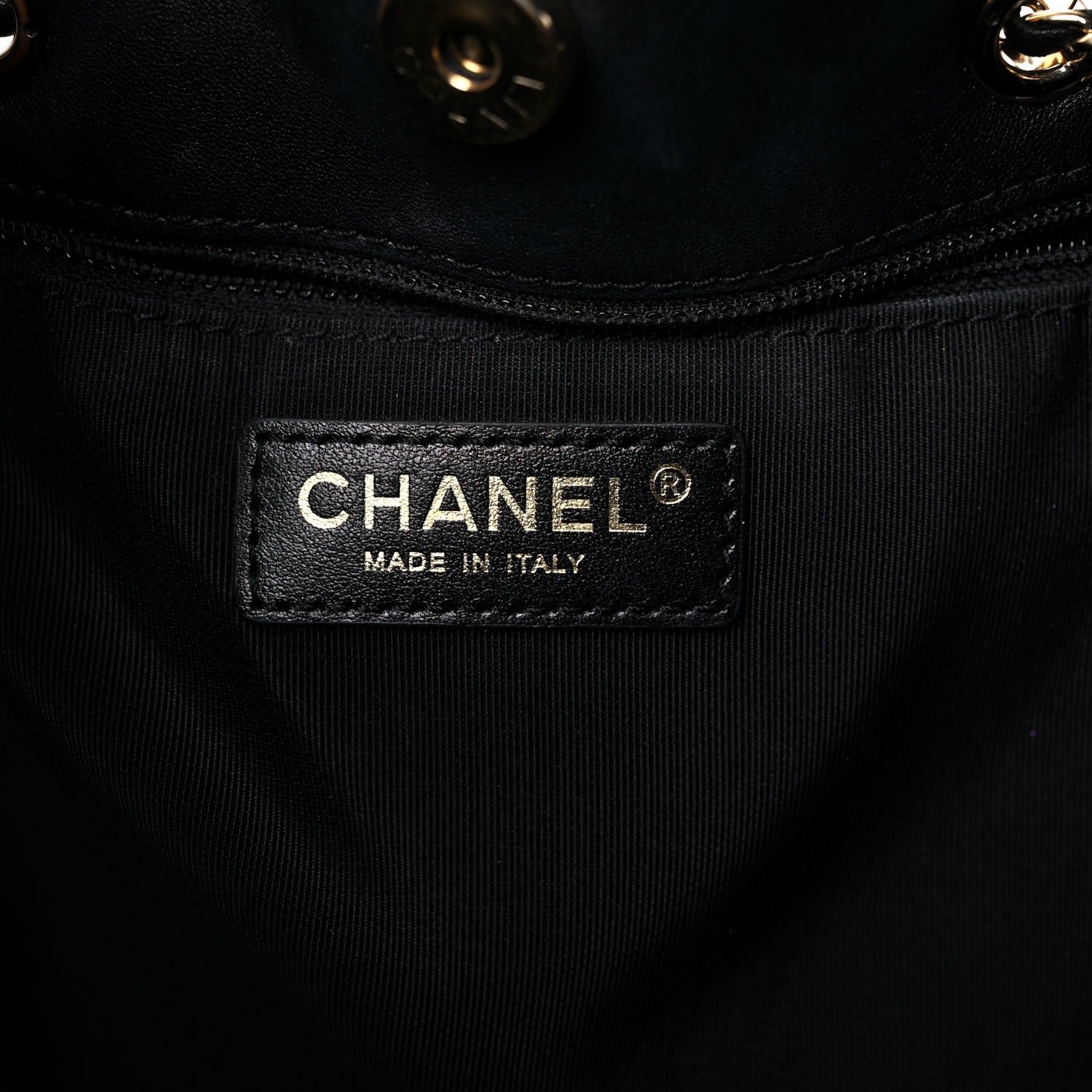 Chanel Lambskin Quilted CC Dweller Drawstring Tote Black 6 of 19