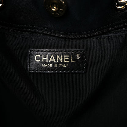Chanel Lambskin Quilted CC Dweller Drawstring Tote Black 6 of 19