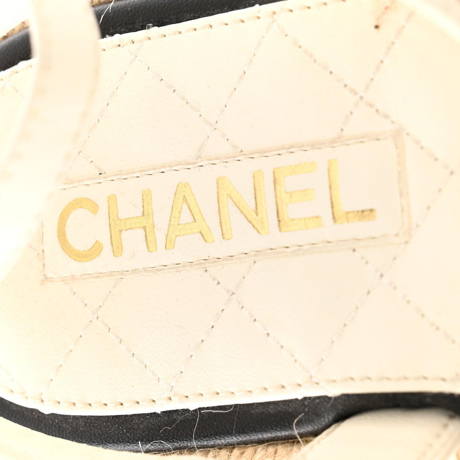 Chanel Lambskin Chain CC Thong Espadrille Sandals 36 White 7 of 8