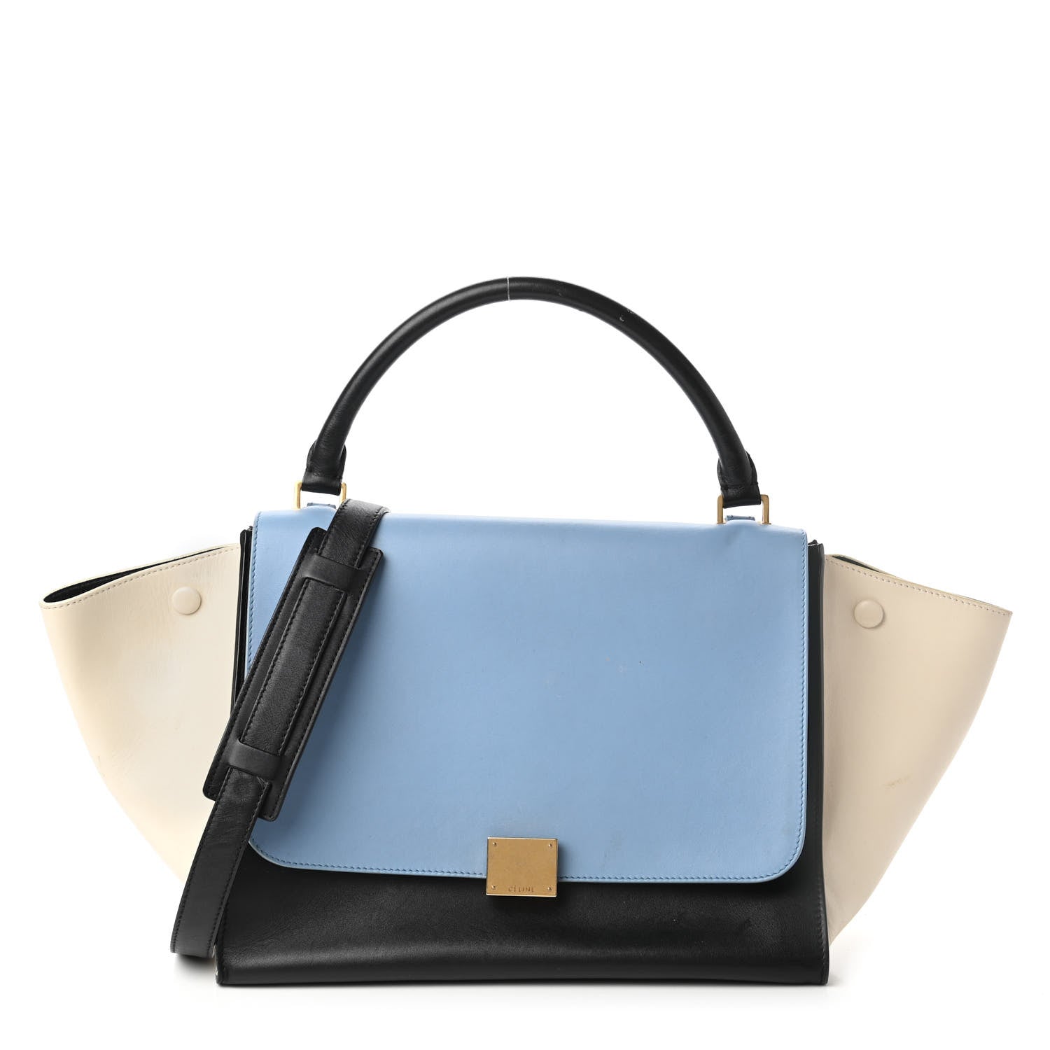 Celine Smooth Calfskin Medium Tri-Color Trapeze Blue Lavender 1 of 12