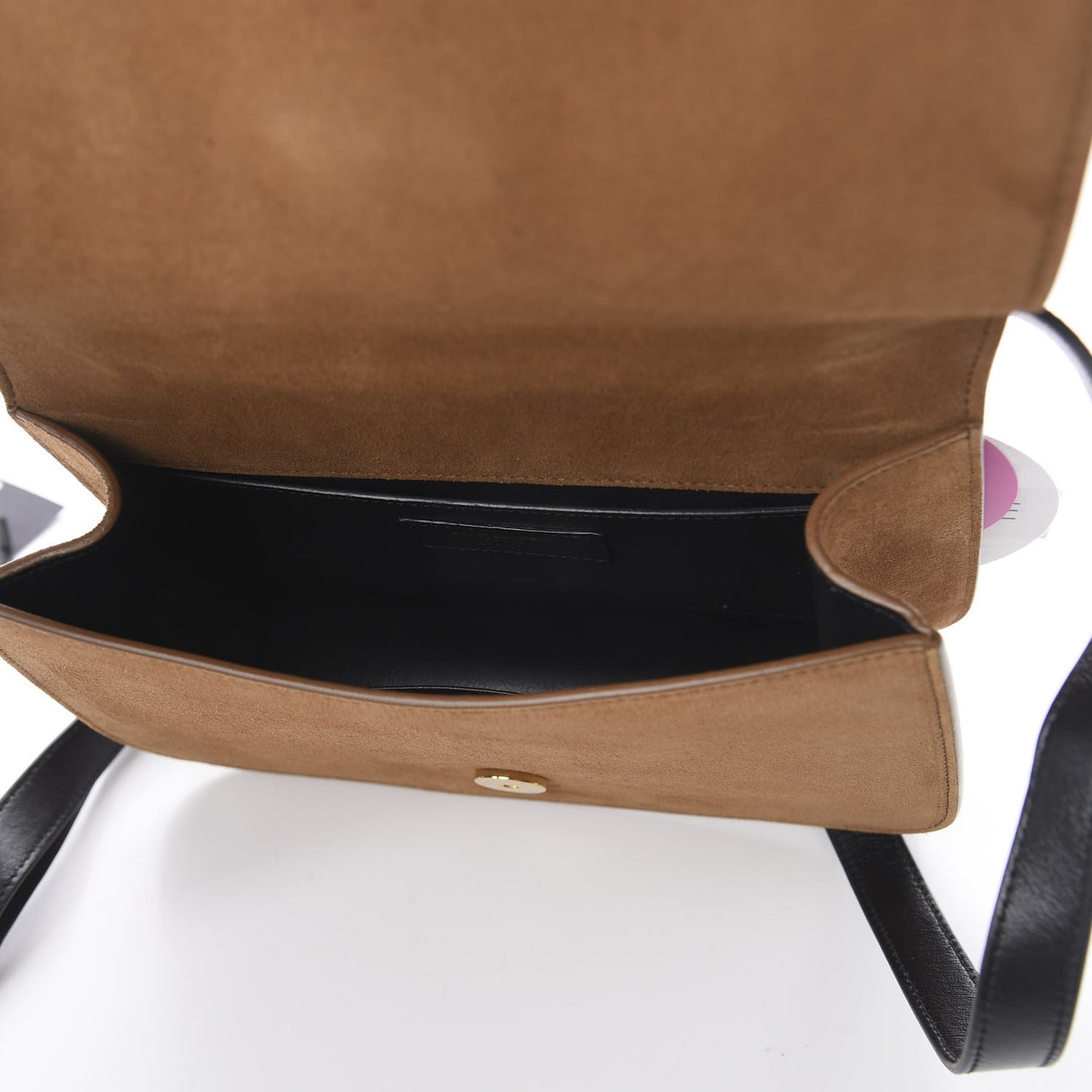 Suede Monogram Small Spontini Saddle Bag Brown