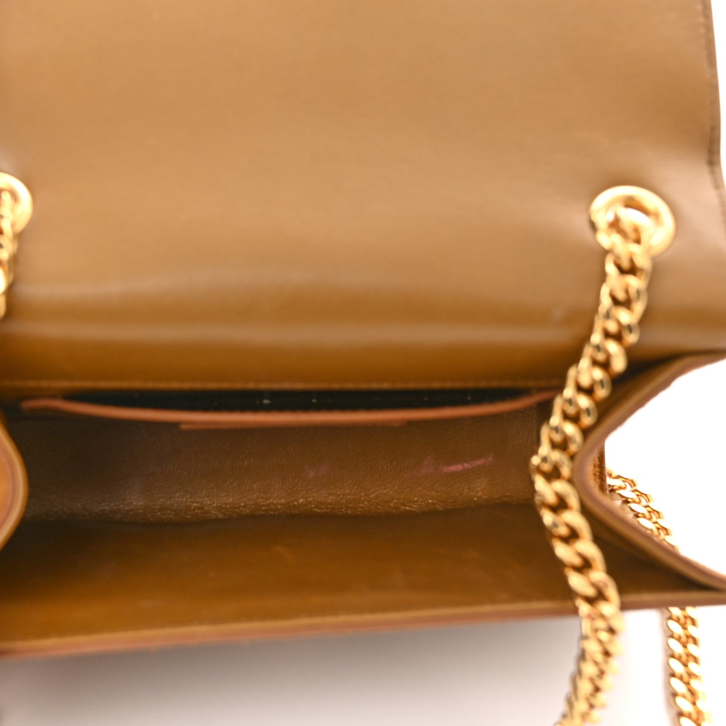 Suede Small Classic Monogram Kate Tassel Satchel Light Ochre