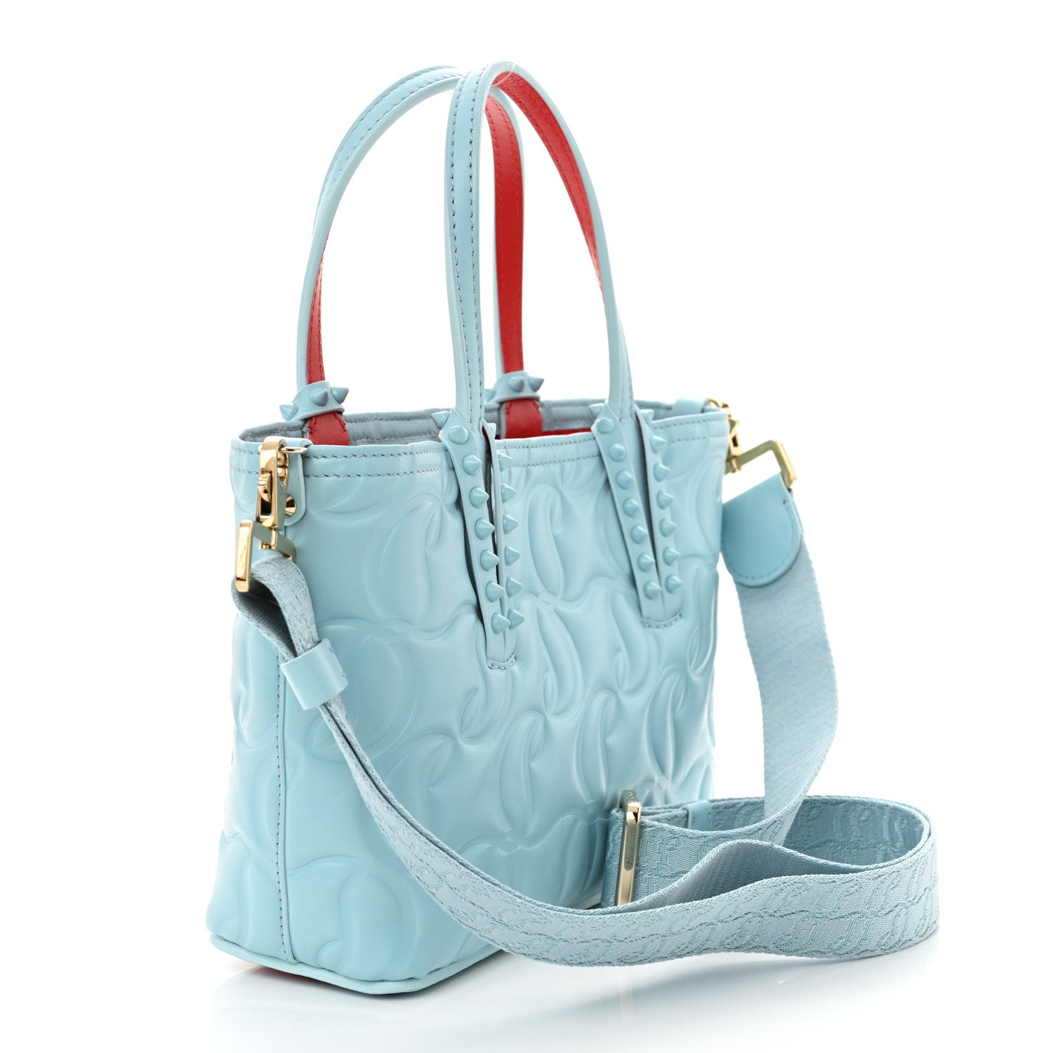 Christian Louboutin Nappa Embossed Mini East West Cabata Tote Mineral 3 of 11