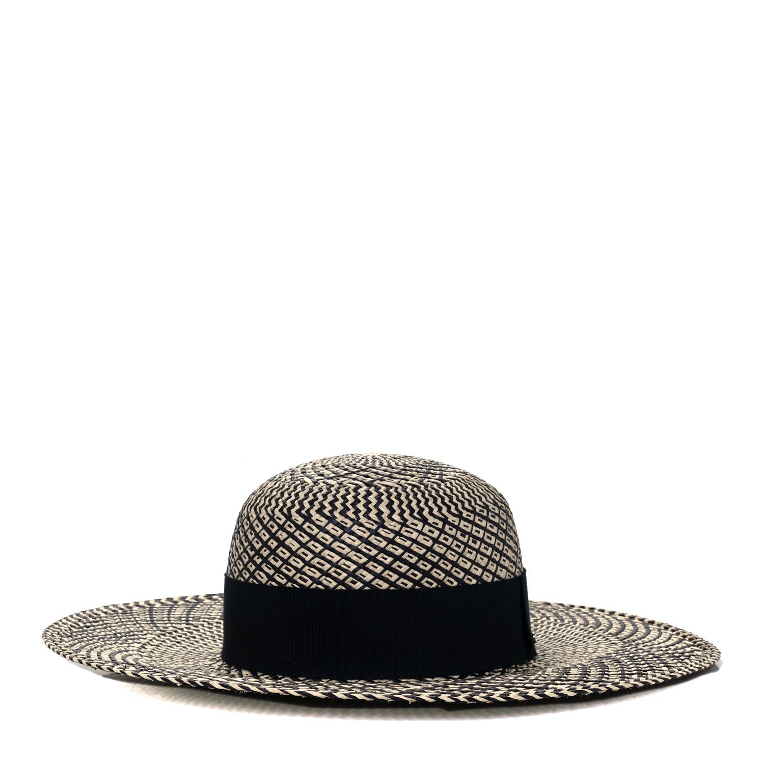 Hermes Straw Anouk Panama Hat 57 Natural Black 5 of 8