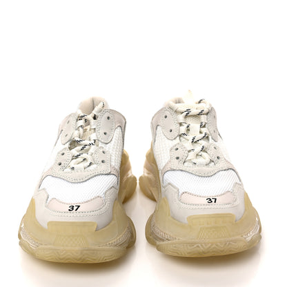 Balenciaga Fabric Mesh Clear Sole Womens Triple S Sneakers 37 Beige 2 of 8