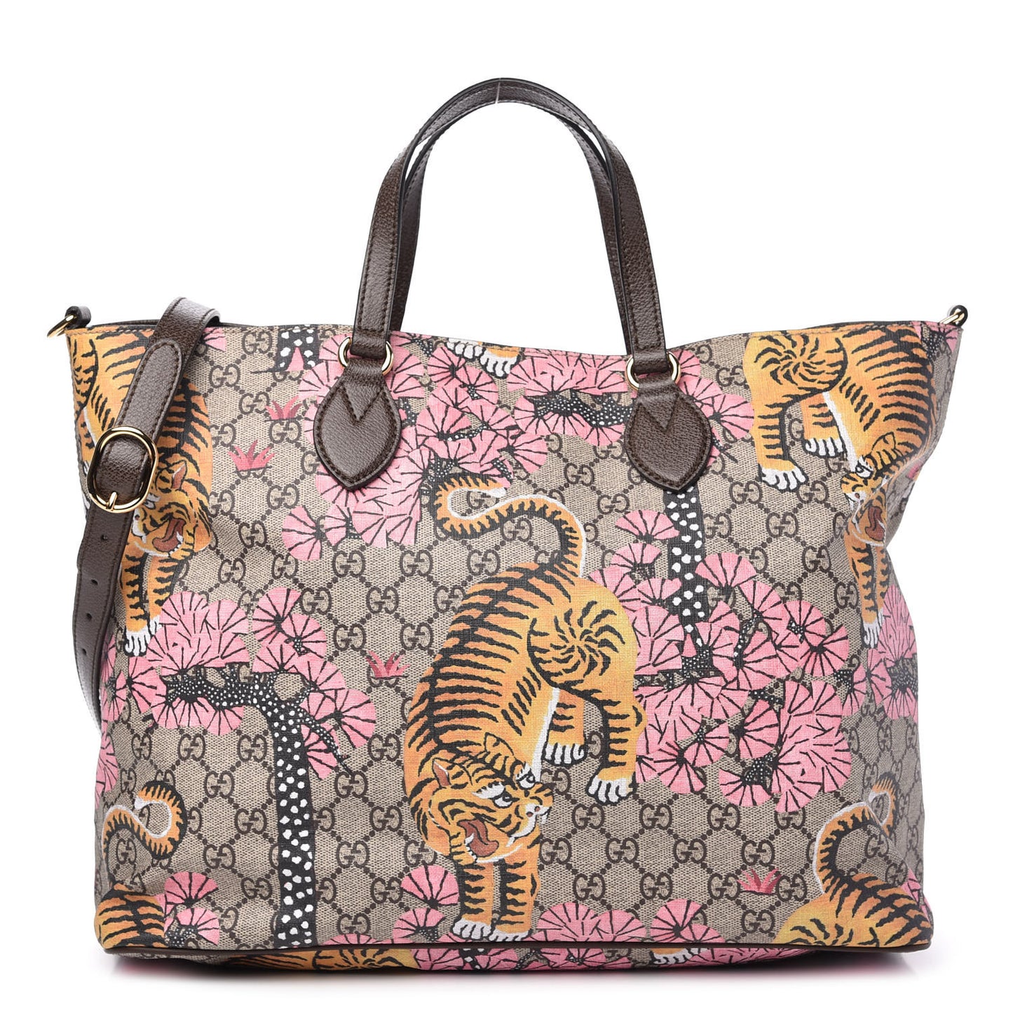 Soft GG Supreme Monogram Bengal Medium Crossbody Tote Beige Pink