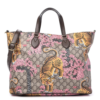 Gucci Soft GG Supreme Monogram Bengal Medium Crossbody Tote Beige Pink 1 of 9