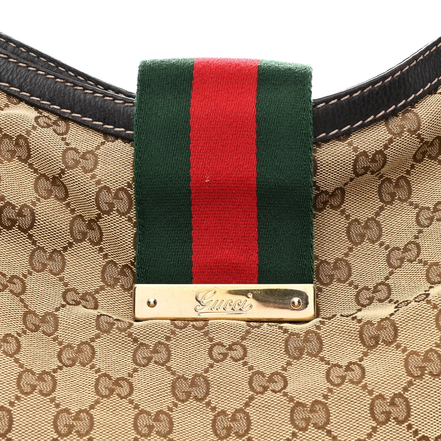 Gucci Monogram Large New Ladies Web Hobo Dark Brown 8 of 11