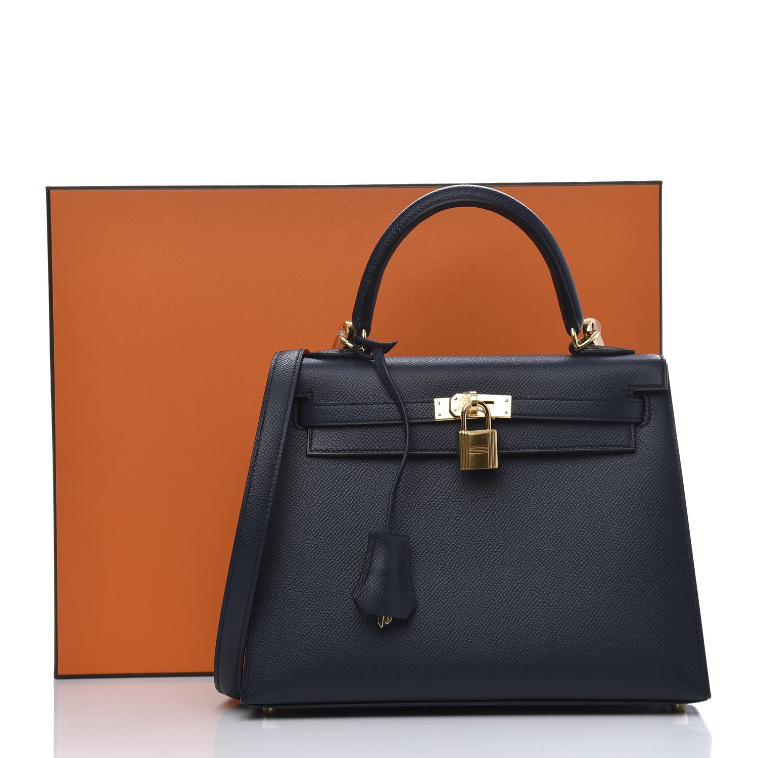 Hermes Epsom Kelly Sellier 25 Bleu Indigo 15 of 15