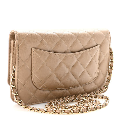 Chanel Caviar Quilted Wallet on Chain WOC Beige 3 of 12