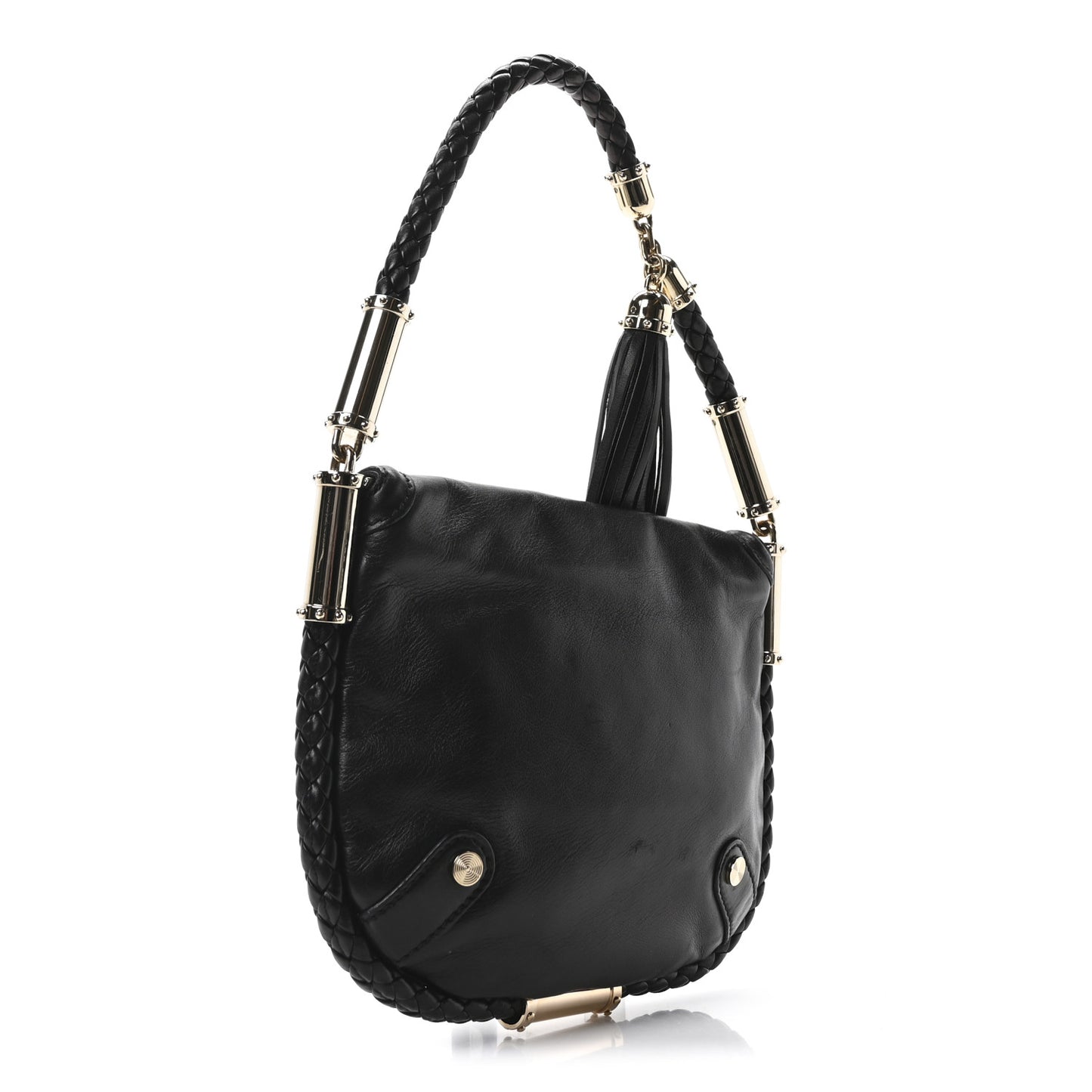 Calfskin Small Britt Tassel Shoulder Bag Black