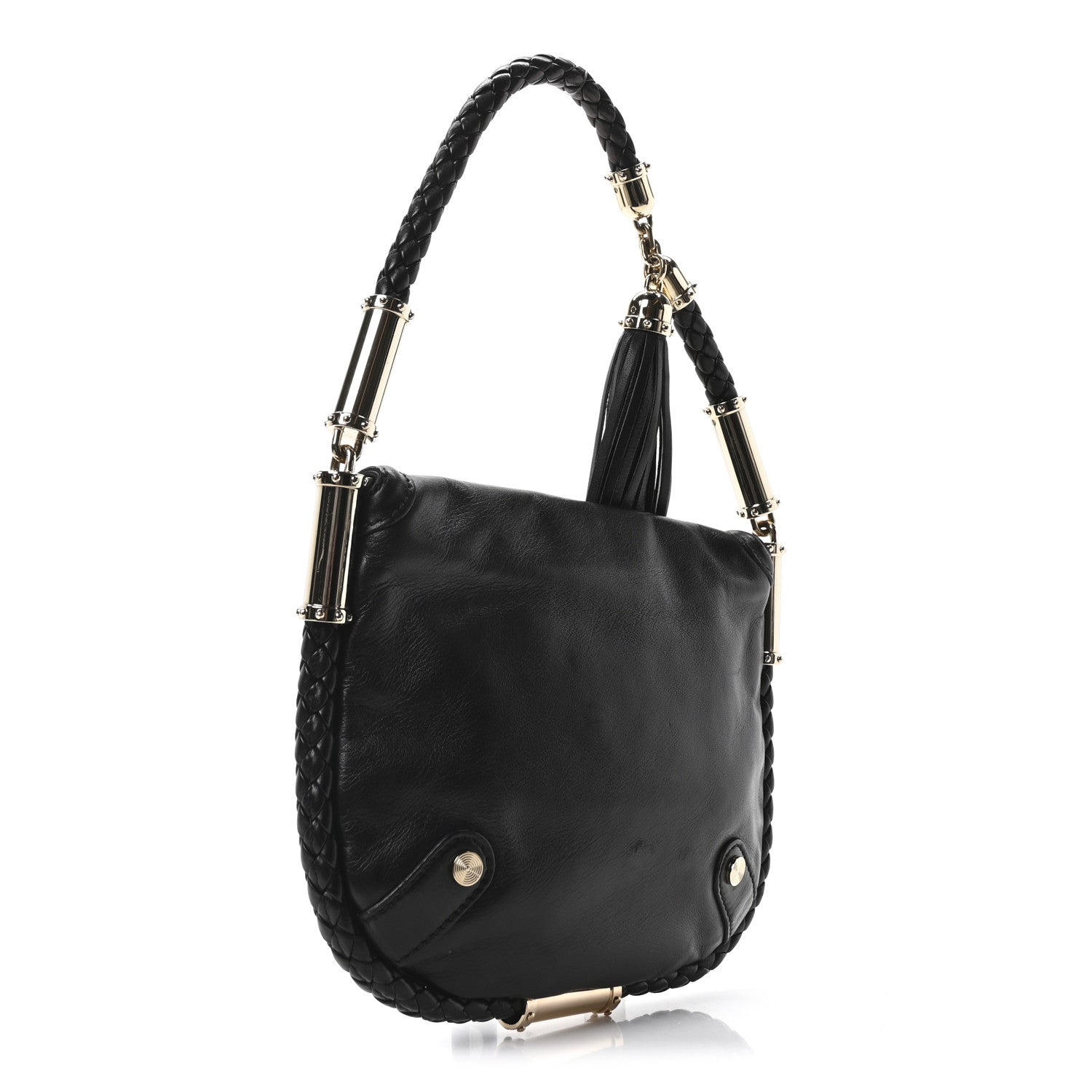 Gucci Calfskin Small Britt Tassel Shoulder Bag Black 3 of 10