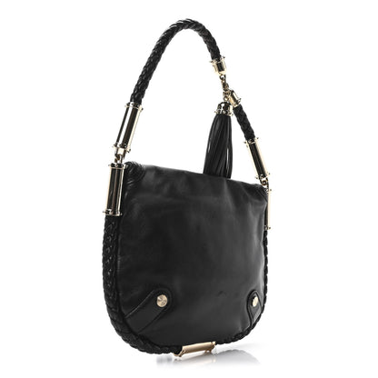 Gucci Calfskin Small Britt Tassel Shoulder Bag Black 3 of 10