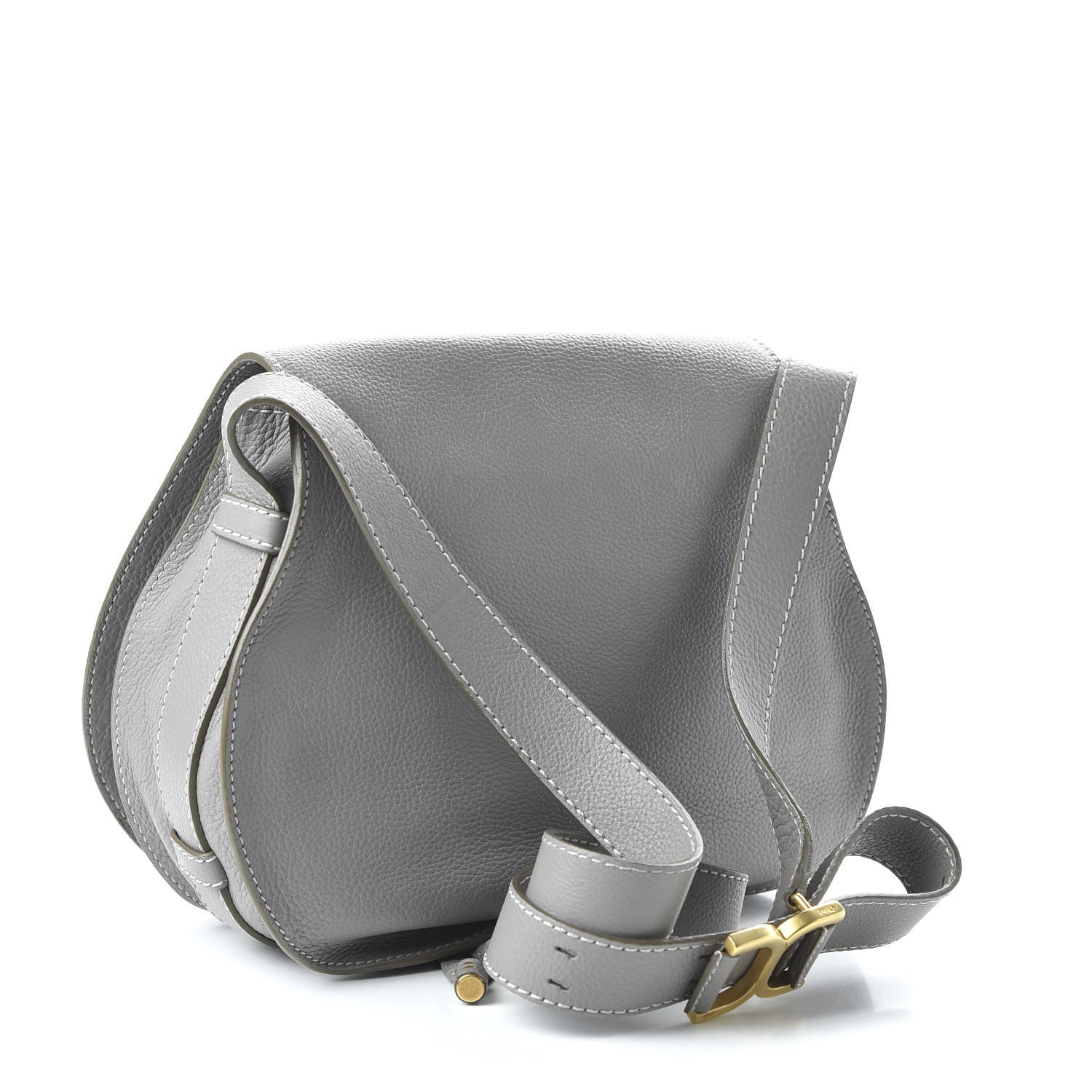 Chloe Calfskin Medium Marcie Round Crossbody Bag Cashmere Grey 3 of 9