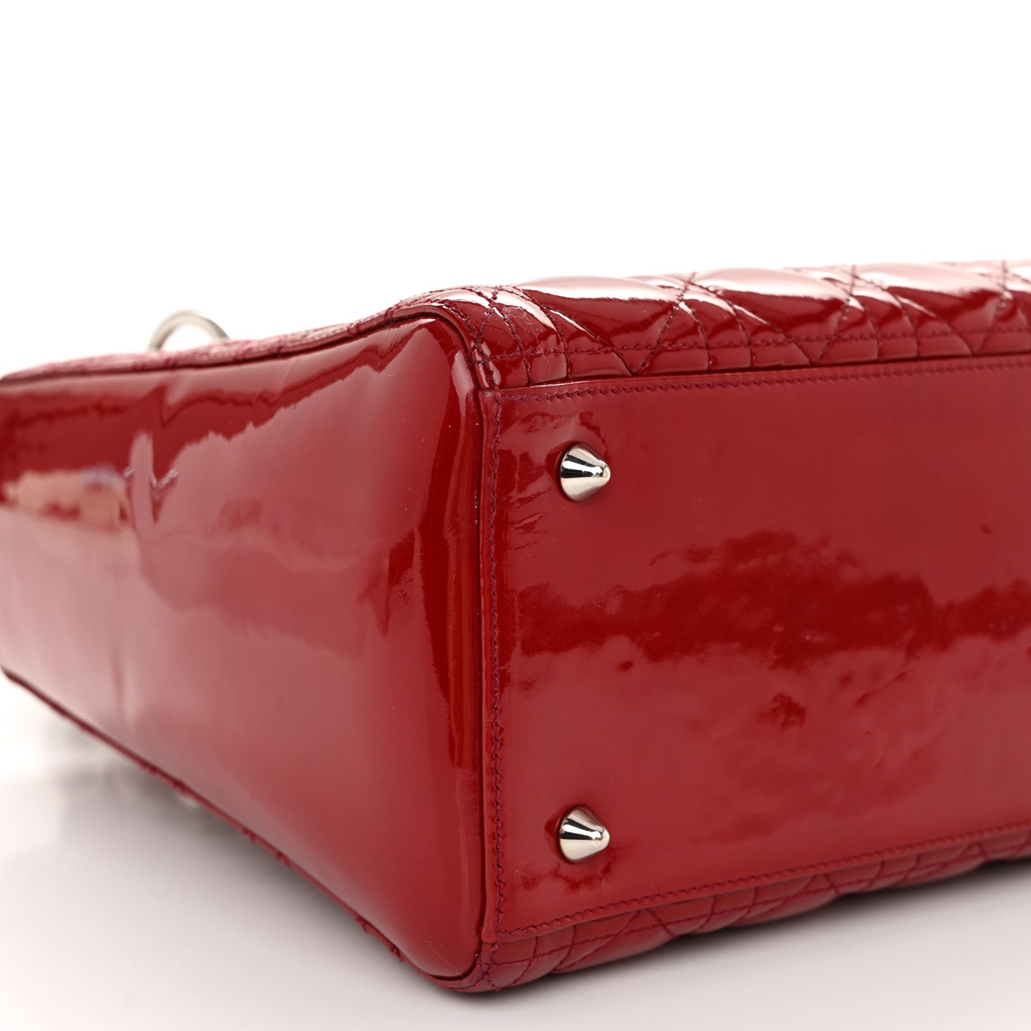 Christian Dior Patent Cannage Medium Lady Dior Red 9 of 11