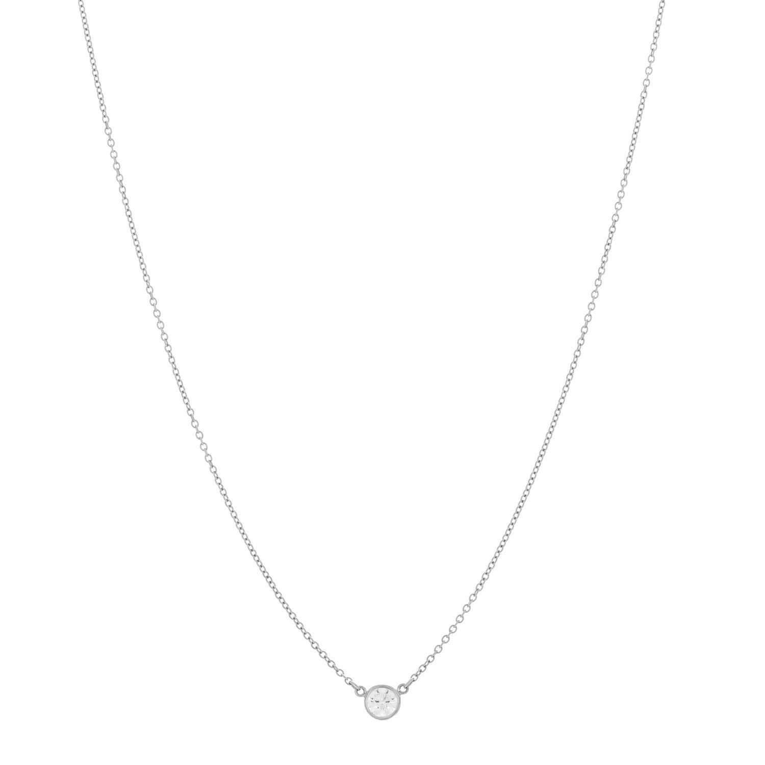 Tiffany Platinum Diamond .24ct Elsa Peretti Diamonds By The Yard Pendant Necklace 1 of 4