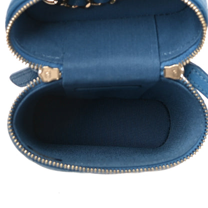 Chanel Caviar Quilted Phone Holder With Chain Blue 5 of 9