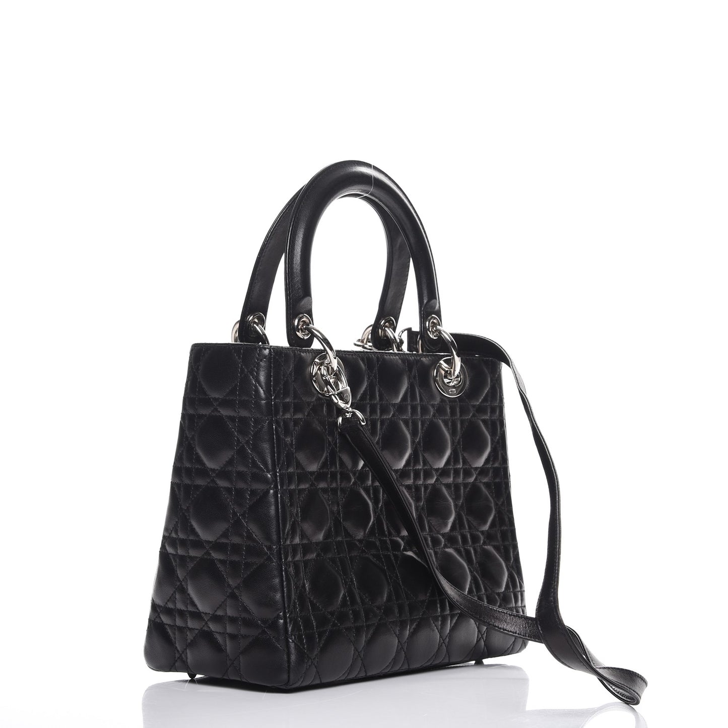 Lambskin Cannage Medium Lady Dior Black