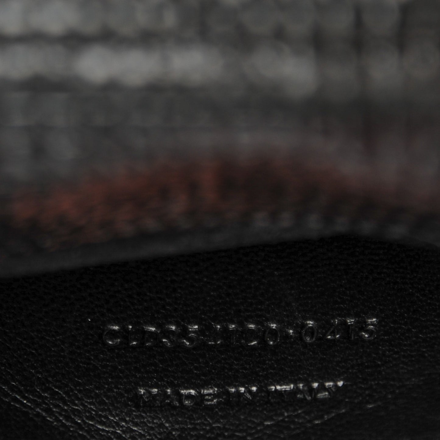 Lizard Calfskin Embossed Small Classic Monogram Kate Tassel Satchel Black
