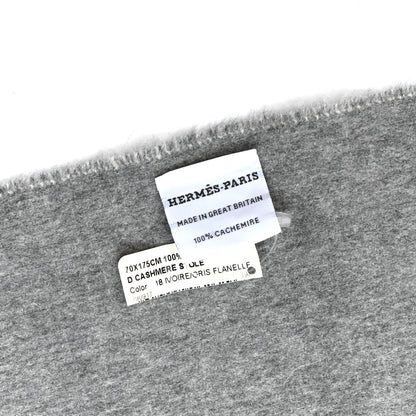 Hermes Cashmere Fringe Double Face Stole White Gris 2 of 4