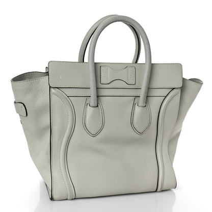 Celine Drummed Calfskin Mini Luggage Pebble Grey 3 of 14