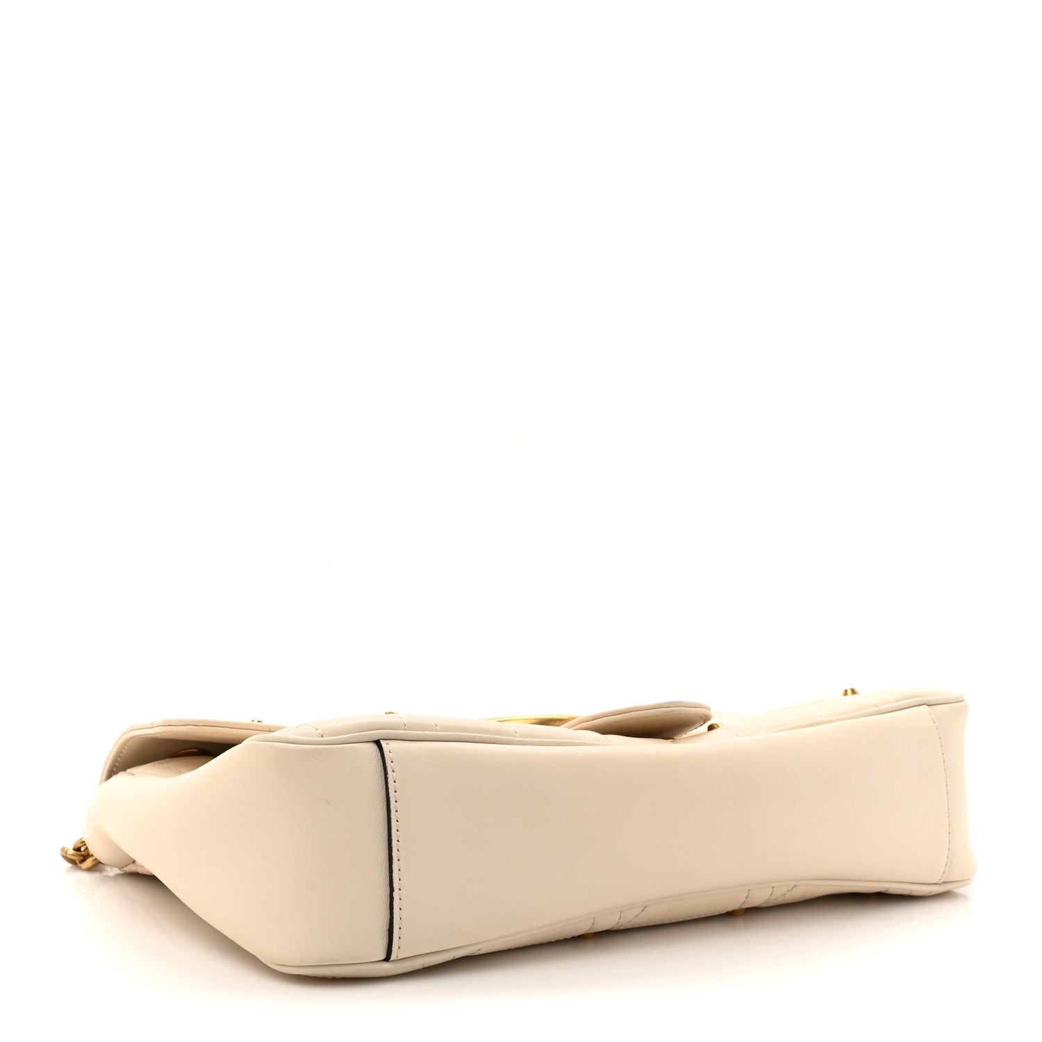 Gucci Calfskin Matelasse Studded Medium GG Marmont Shoulder Bag White 4 of 14