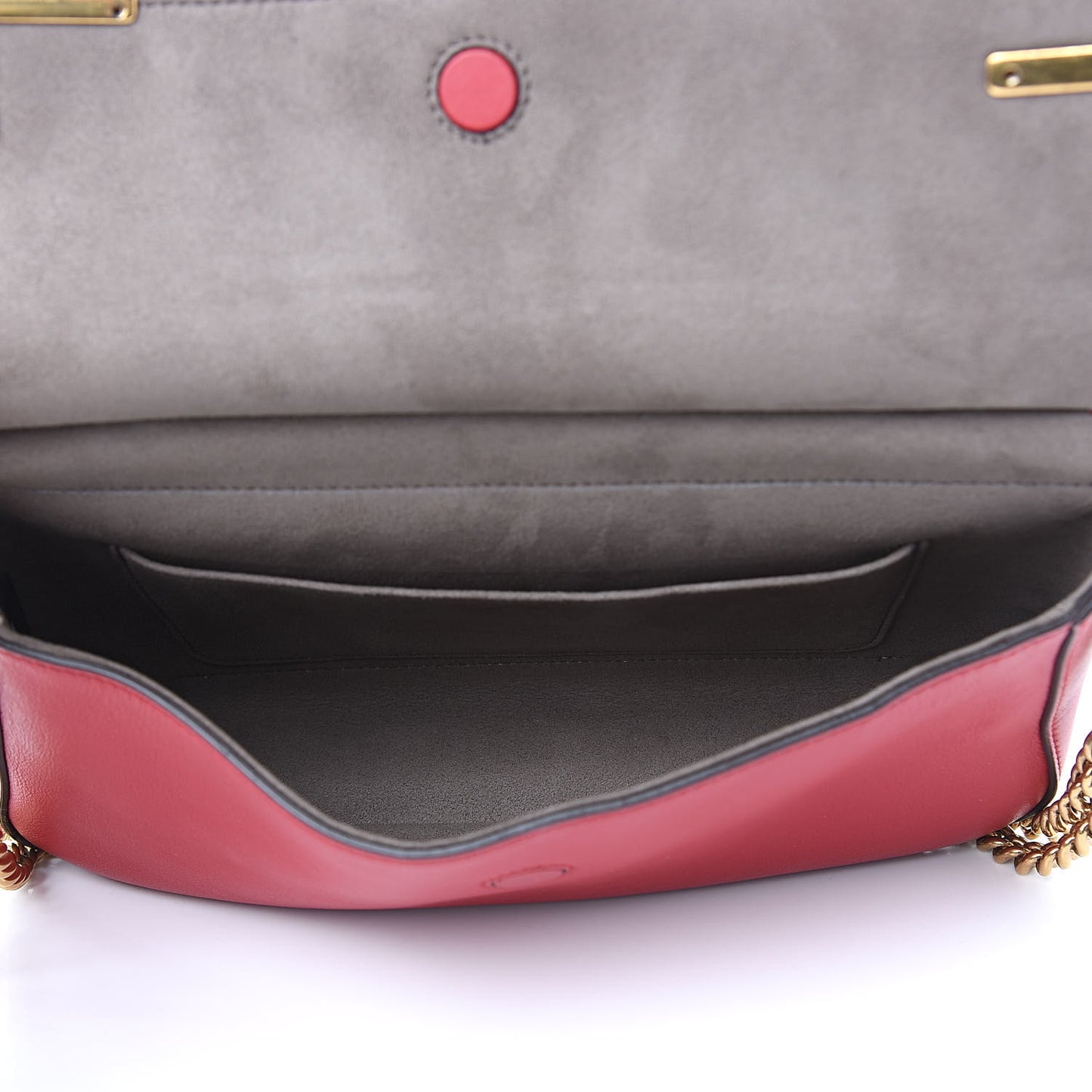 Vitello Grace Glazed Fabric FF 1974 Double F Shoulder Bag Fragola Mogano Panna