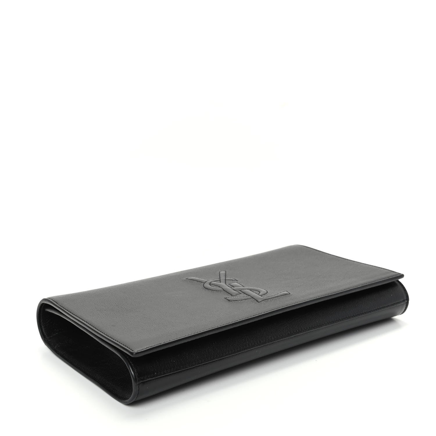 Saint Laurent Calfskin Monogram Large Belle De Jour Clutch Black 4 of 6